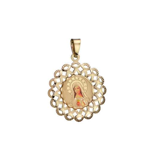 14K Yellow Gold St. Mary Medallion - 1651