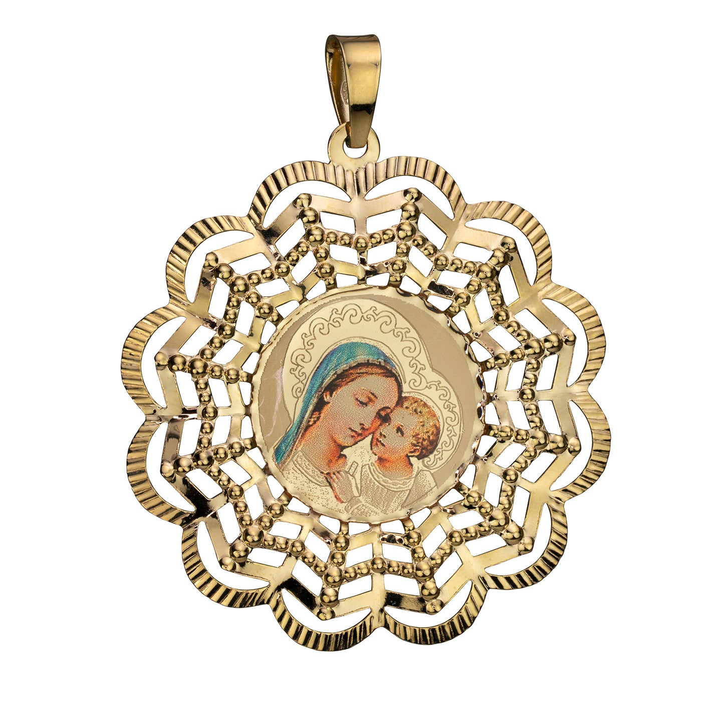 14K Yellow Gold St. Mary Medallion - 1652