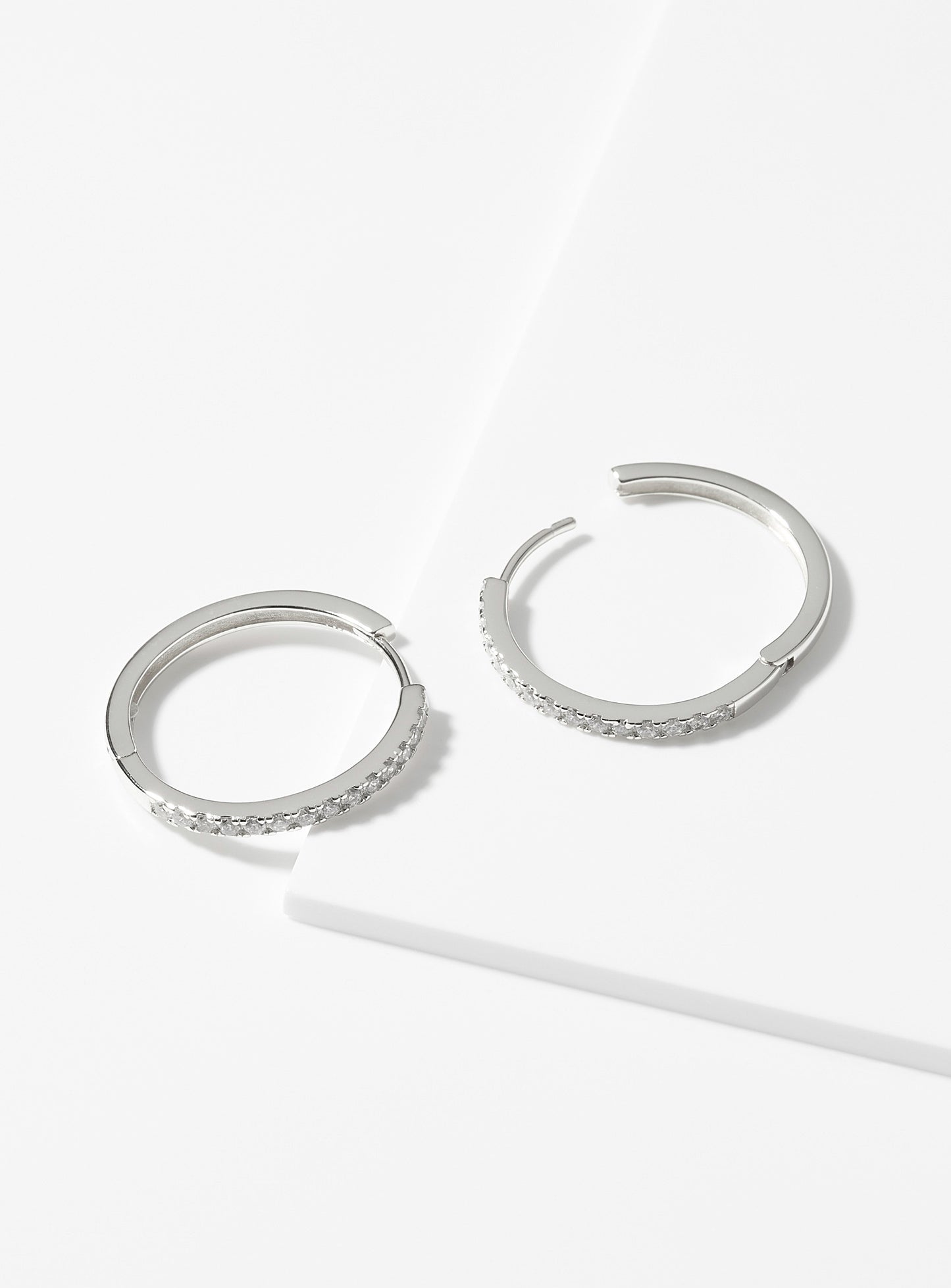 925 Sterling Silver Yellow Hoop Earring with CZ SI-JO-18254
