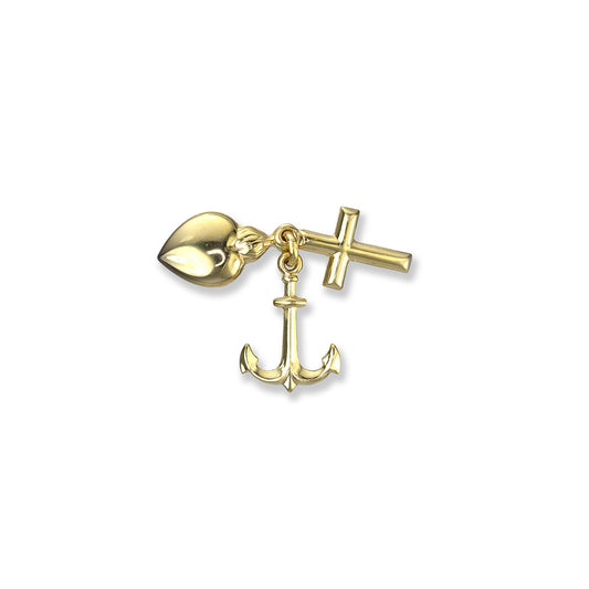 10K Yellow Gold Cross Charm - 223