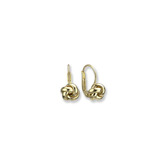 14K Yellow Gold French Backings Knots Earrings - 2507