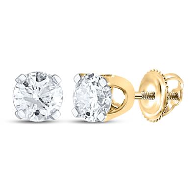 14k Screw Back Diamond Stud Earrings 0.25CT TW