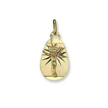 10K Yellow Gold Crucifix Medallion - 344