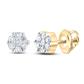 10K Gold Diamond Stud Flower Earrings - 1/6CTW - 45819