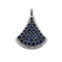 925 Sterling Silver Pendant with genuine Blue Sapphires