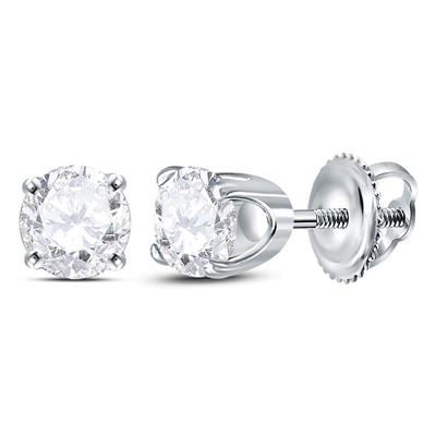 14k Screw Back Diamond Stud Earrings - 0.60CT TW