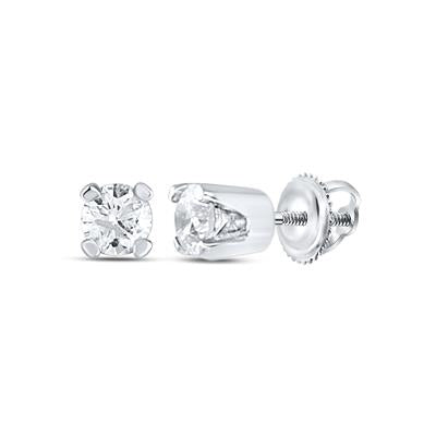 14k Screw Back Diamond Stud Earrings - 0.06CT TW