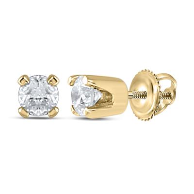 14k Screw Back Diamond Stud Earrings - 0.06CT TW