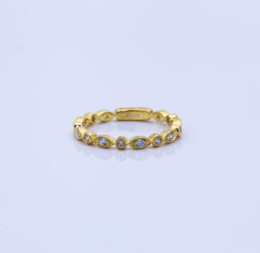 925 Sterling Silver Ring 18K Gold plating with CZ