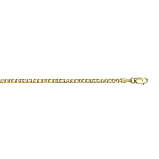 10K Yellow Gold Solid Curb Chain / Bracelet / Anklet - 741