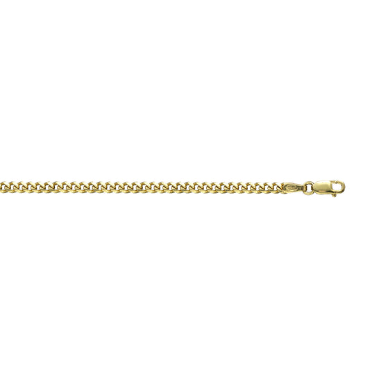 10K Yellow Gold Solid Curb-Cuban chain - 754