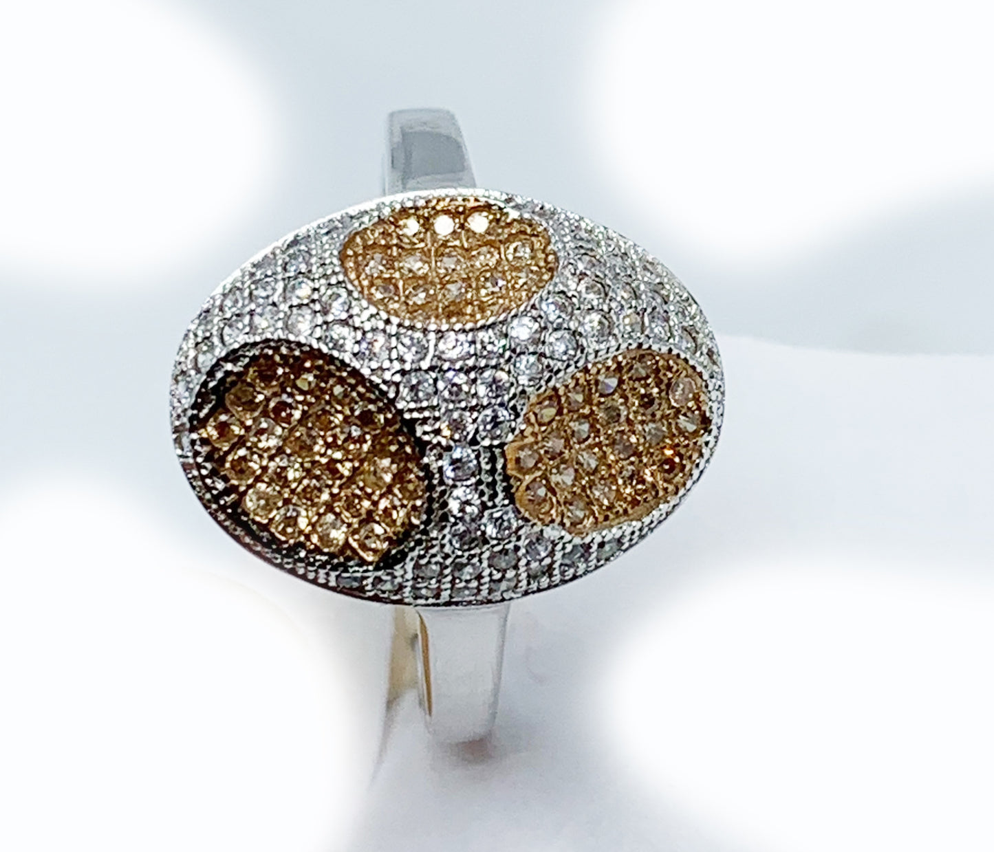 925 Sterling Silver Oval Unique Ring - R-GR-3231W
