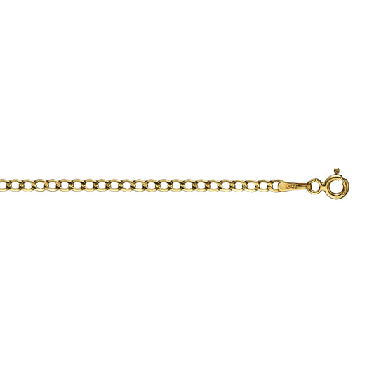 10K Hollow Curb Yellow Gold Chain - 838