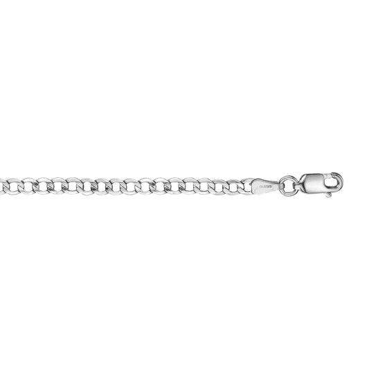 10K Hollow Curb White Gold Chain/Bracelet/Anklet - 844