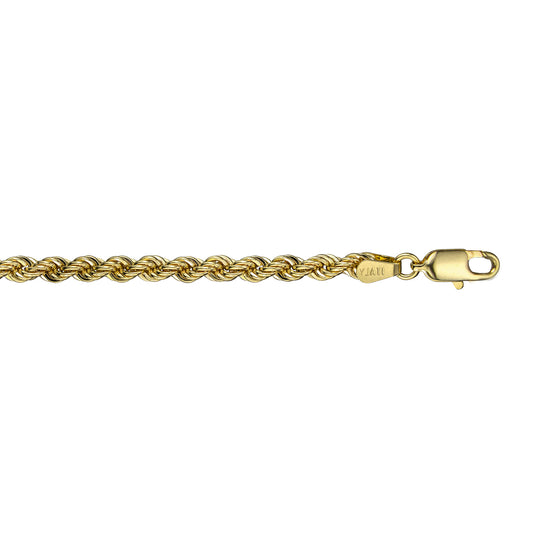 10K Yellow Gold Rope Chain / Bracelet / Anklet - 853