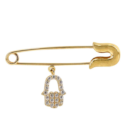 10K Yellow Gold  Hamsa PinCharm - P012