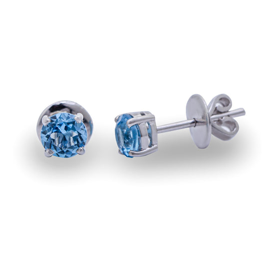 14K 5mm Round Birthstone Earrings