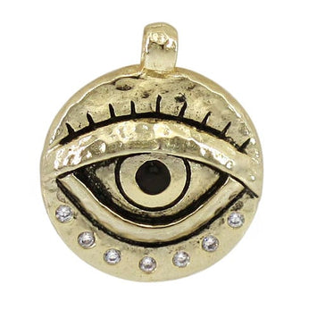 925 Sterling Silver Pendant Evil Eye Gold Plated CHCZ1475-1