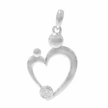 925 Sterling Silver Pendant Mother and Child Heart CHCZ1479-2