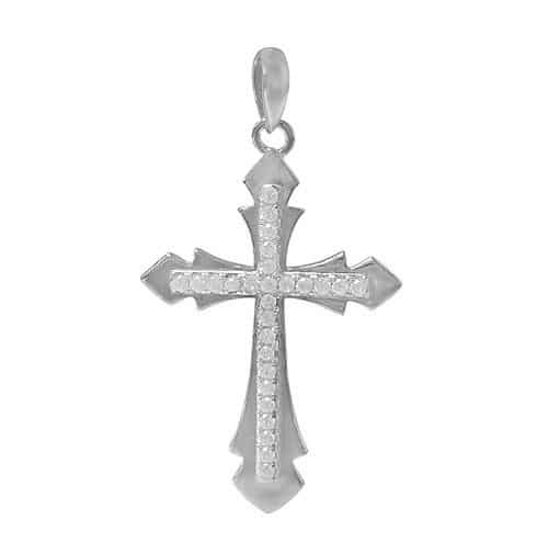 925 Sterling Silver Cross Pendant with CHCZ1795-RH