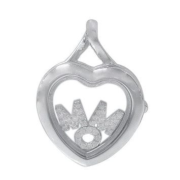 925 Sterling Silver Heart MOM Pendant-CHCZ1982-1