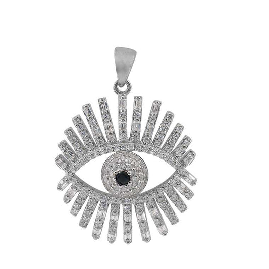 925 Sterling Silver Evil Eye Pendant with CHCZ7122-2RH