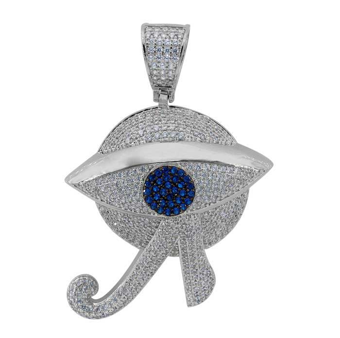 925 Sterling Silver Egyptian Eye Pendant with CZ-CHCZ7234-RH