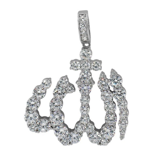 Z-925 Sterling Silver Allah Pendant with CZ-CHCZ7236-RH