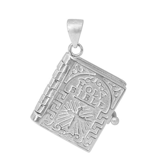 925 Sterling Silver Bible Pendant with CZ-CHPL5647-1