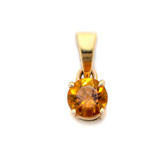 14K 5mm Round Birthstone Pendant