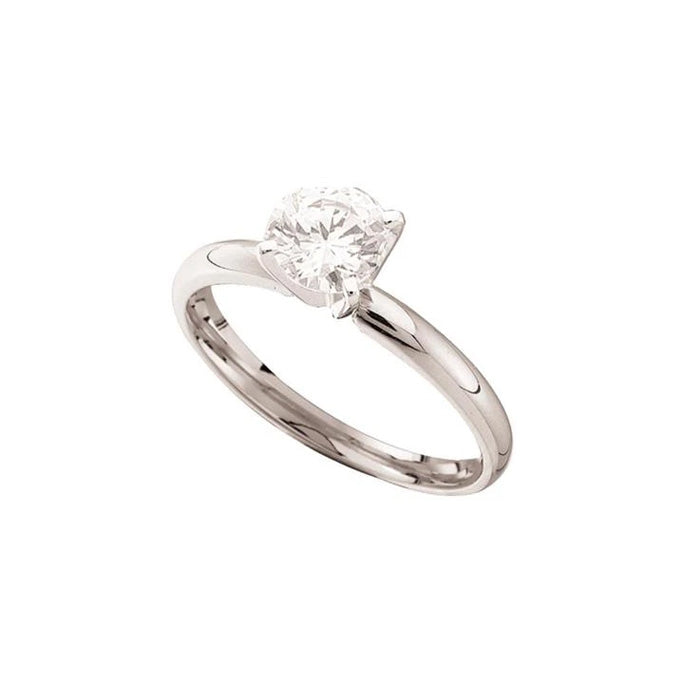 14k White Gold GIA Diamond Solitaire Ring - 1/2CT.