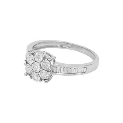 18k White Gold Diamond Engagement Ring - 1.00Ct.