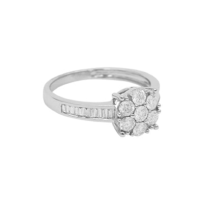 18k White Gold Diamond Engagement Ring - 1.00Ct.