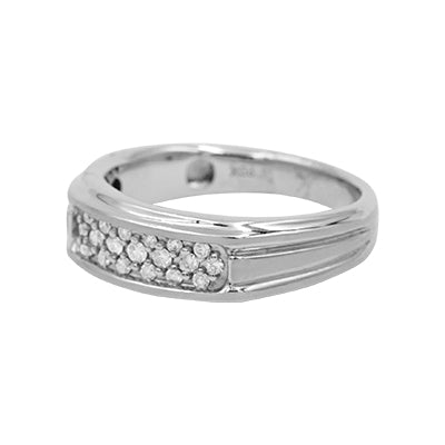 14K White Gold Diamond Men's Ring - 0.25Ct.