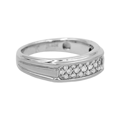 14K White Gold Diamond Men's Ring - 0.25Ct.