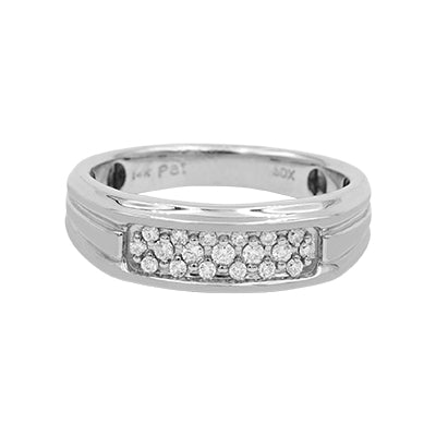 14K White Gold Diamond Men's Ring - 0.25Ct.