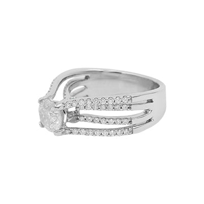 14K White Gold Diamond Engagement Ring -1.82Ct.