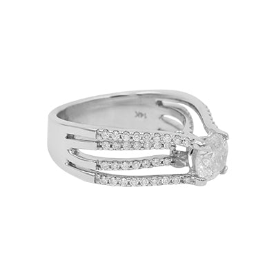 14K White Gold Diamond Engagement Ring -1.82Ct.