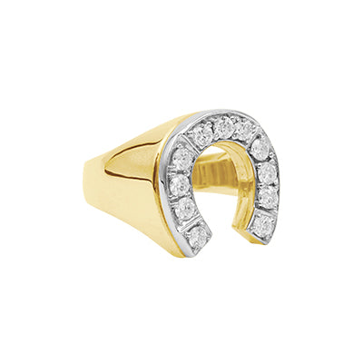 14K Yellow Gold Men's Diamond Ring - 0.88CT