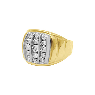 14K Yellow Gold Diamond Men's Ring - DTW-1.30CT