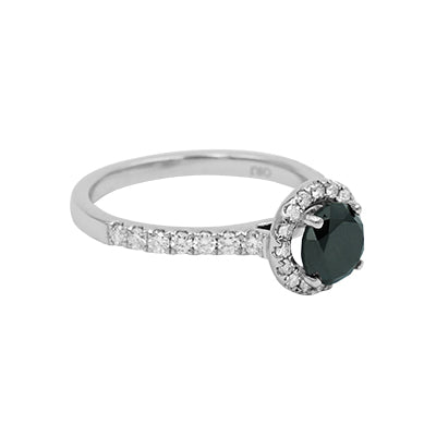 14K White Gold Diamond Engagement Ring -1.0Ct.