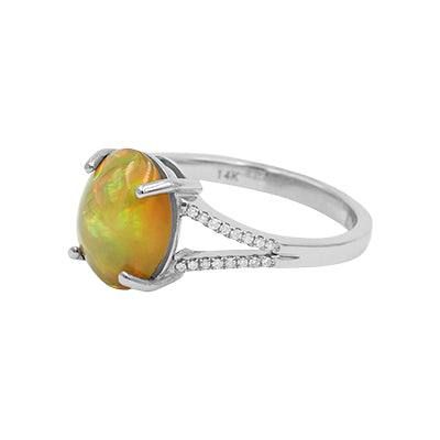 Unaza opal 14K - 0,20TW