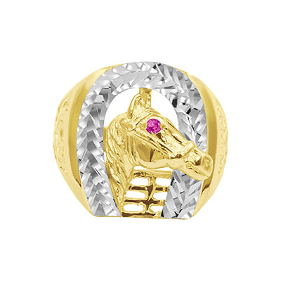 10K Yellow Gold Men's Rings Eagle/CZ