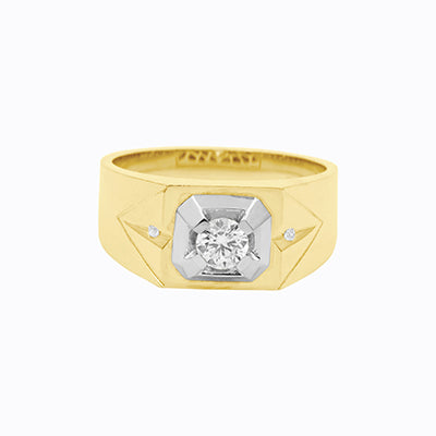 10K Yellow Gold Men's Rings - 0.50TW