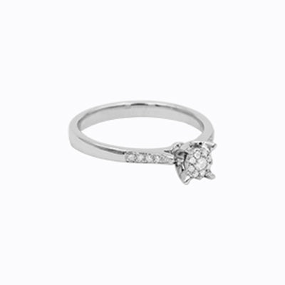 14k White Gold Diamond Engagement Ring - 0.25Ct.