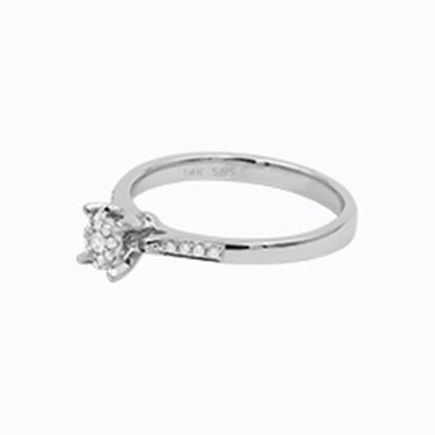 14k White Gold Diamond Engagement Ring - 0.25Ct.