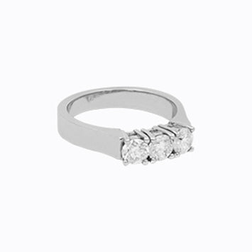14K White Gold Diamond Anniversary Ring - 1.0Ct