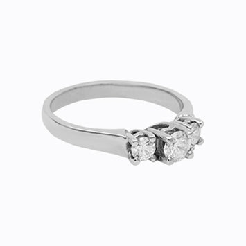 14K White Gold Diamond Anniversary Ring - 0.65Ct