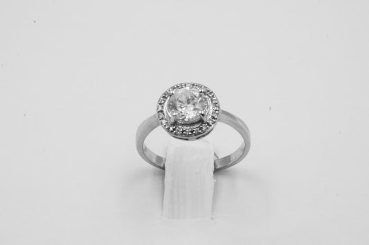 18k White Gold Diamond & Ruby Ring