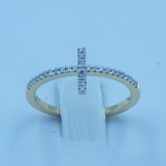 14K Yellow Gold Diamond Cluster Ring